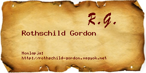 Rothschild Gordon névjegykártya